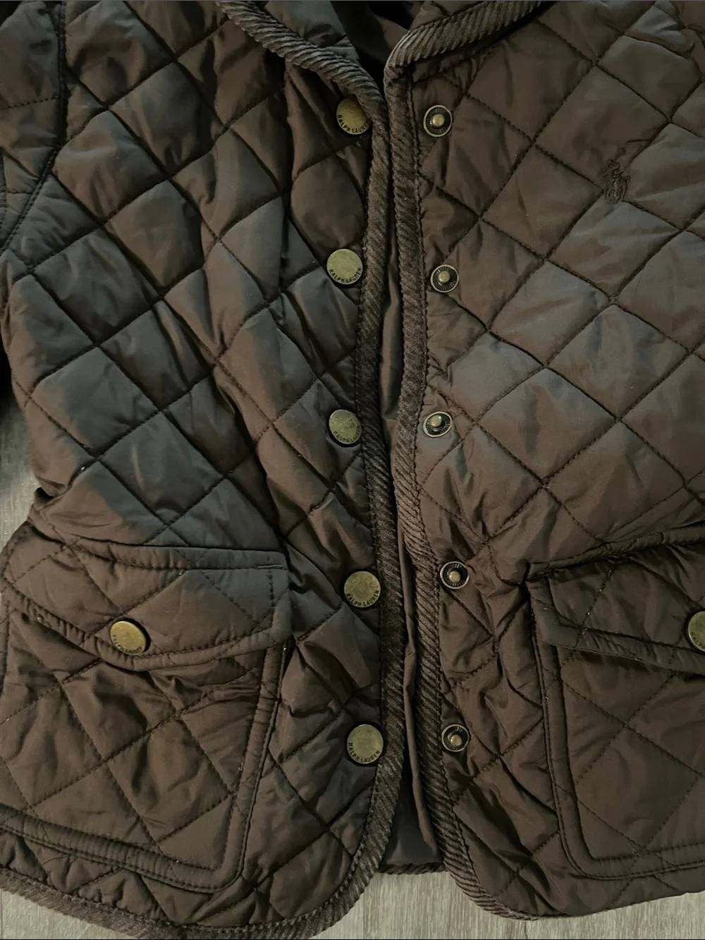 Ralph Lauren Girls Chocolate Brown Quilted Puffer Jacket